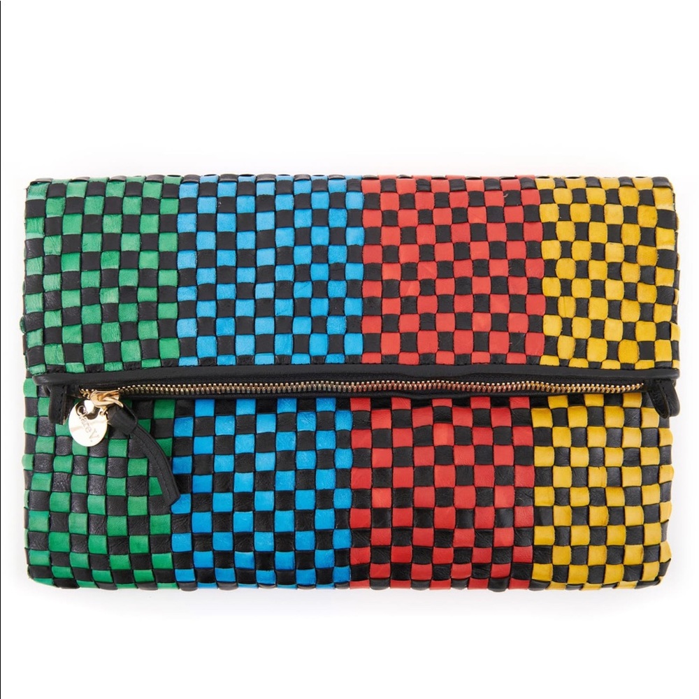 Clare V Multicolor Woven Clutch